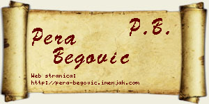 Pera Begović vizit kartica